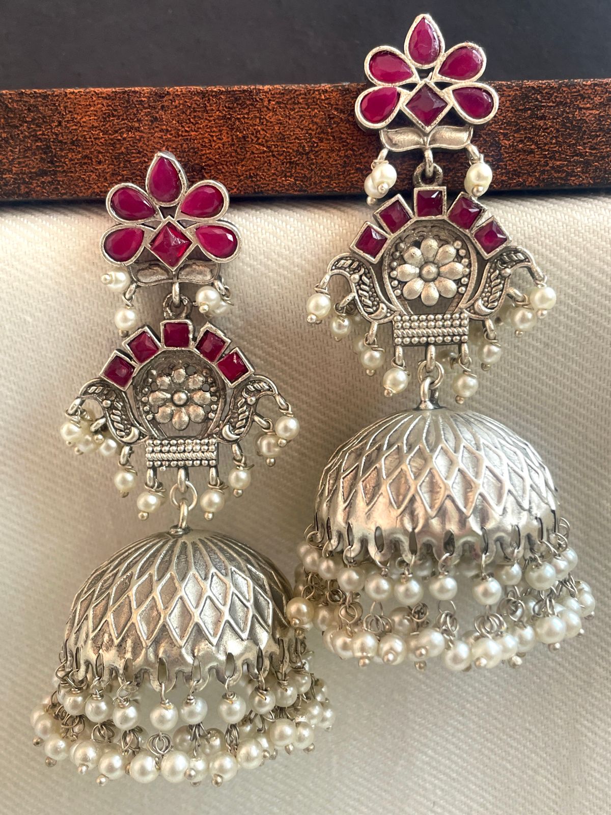 SILVER-PINK-OXIDISED-JHUMKIS-03