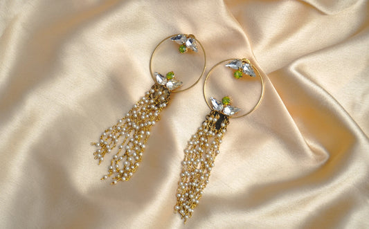 golden-pearl-tassel-earrings