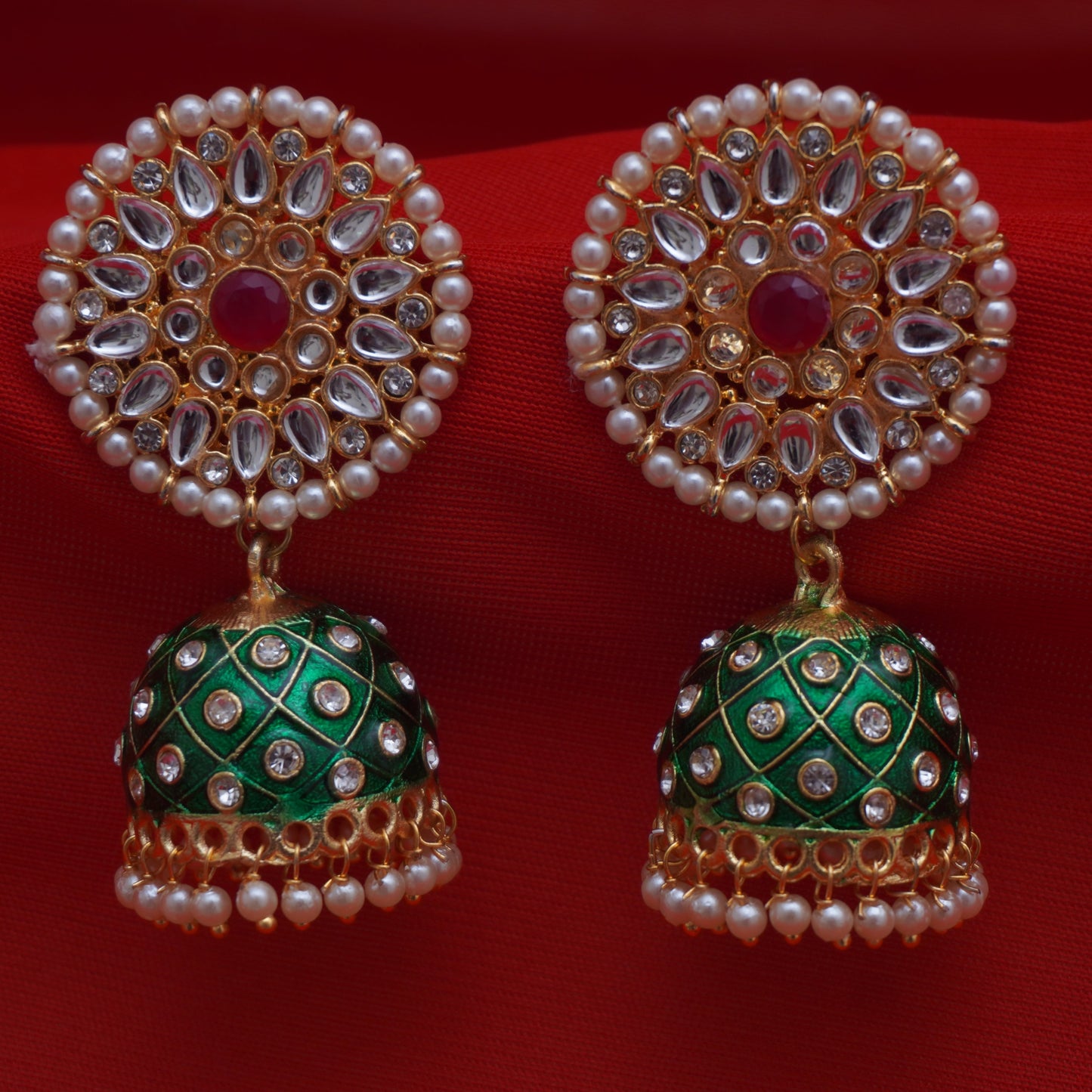 ROUND MEENAKARI KUNDAN JHUMKIS-03