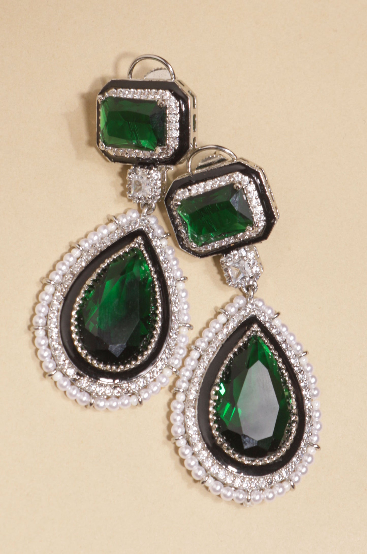 GREEN AD DROP EARRINGS