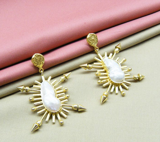 pearl golden studs