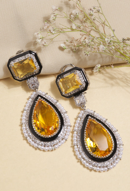 YELLOW AD DROP EARRINGS