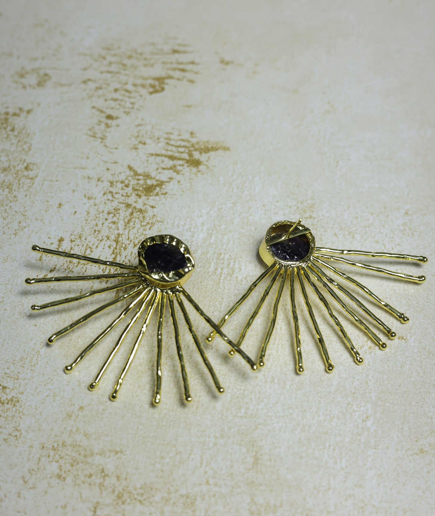 GOLDEN RAY DRUZZY EARRINGS