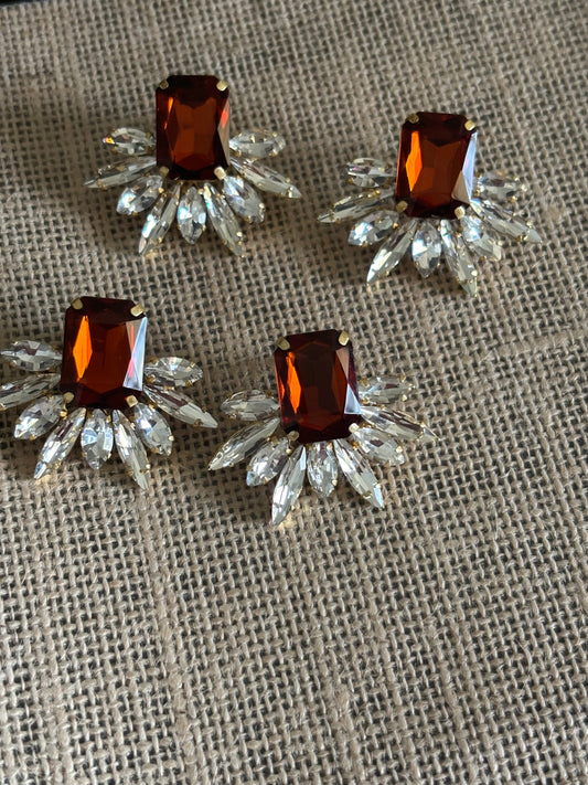 red rhinestone earrings