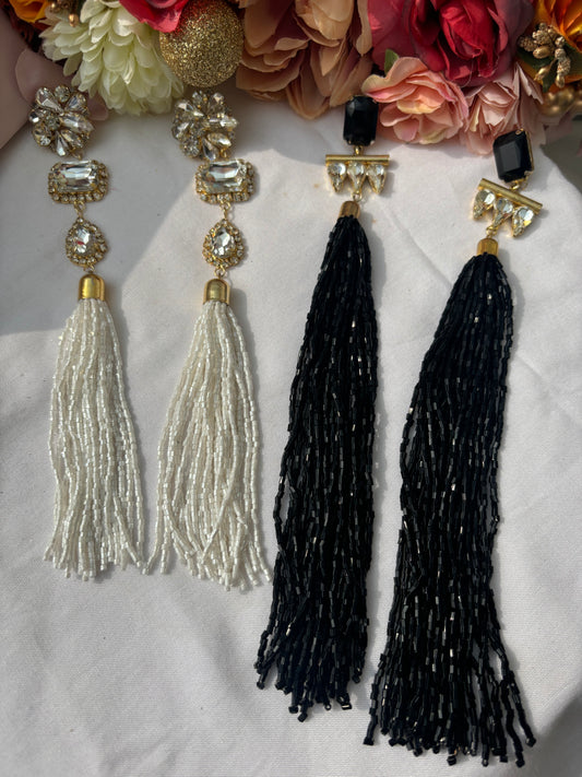 white-long-tassel-earrings