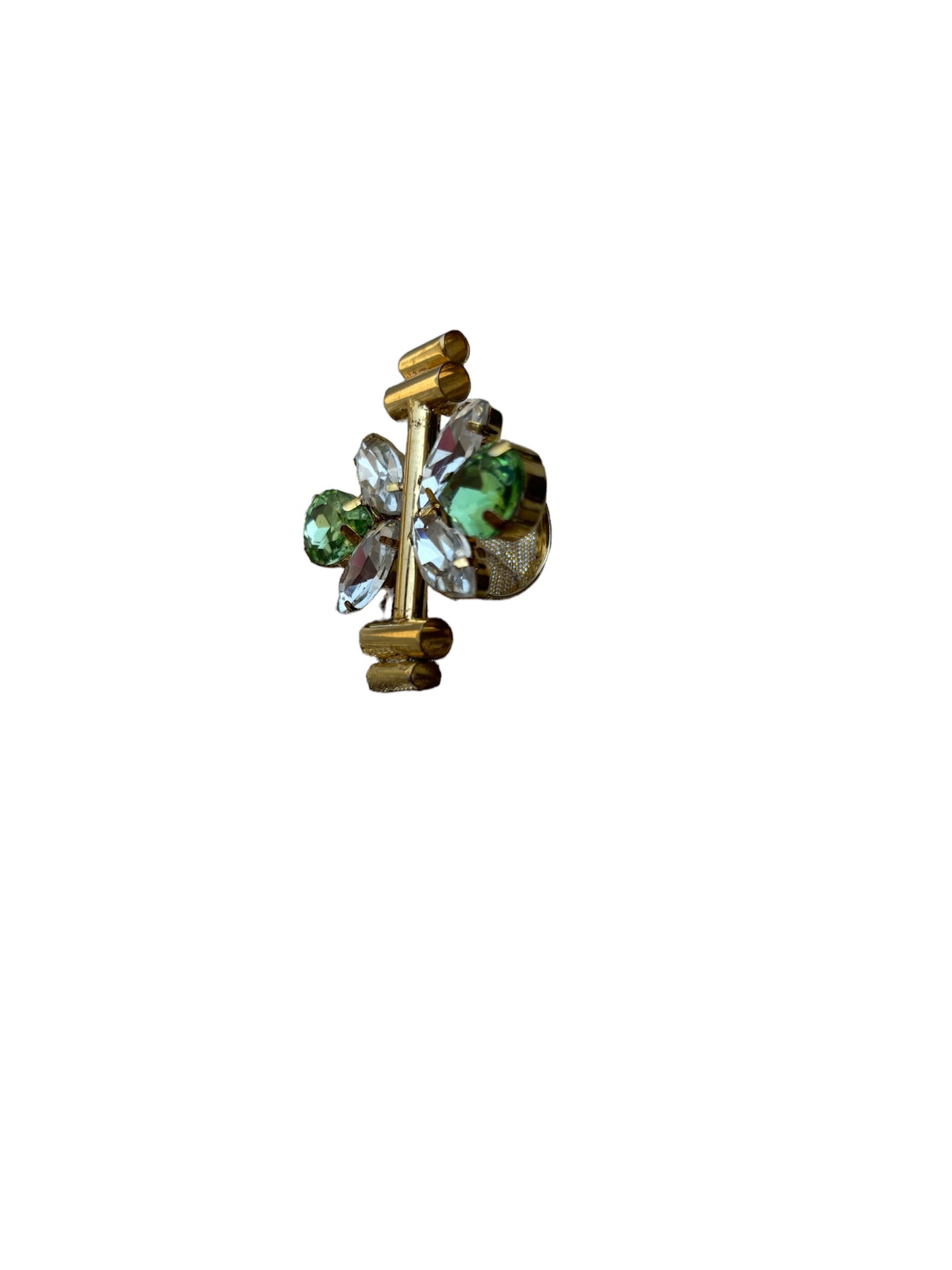 green rhinestone ring