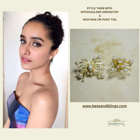 GOLDEN BAROQUE PEARL EARRINGS